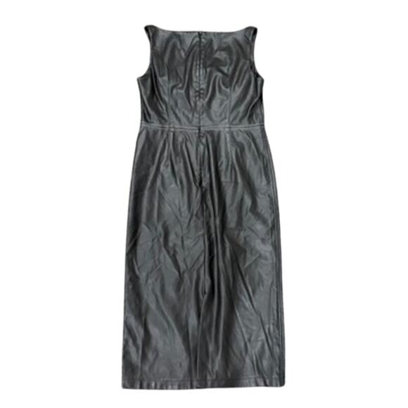 Bibhu Mohapatra x RTR Faux Leather Dress in Black, Size US 14 - Picture 8 of 9